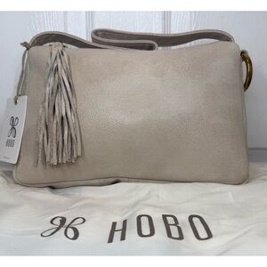 HOBO HARK LEATHER CONVERTIBLE SHOULDER WRISTLET PEBBLE BUFFED HIDE BAG